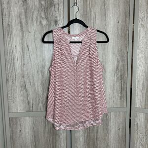 Joie Silk Top Size M Sleeveless A Line V Neckline Red